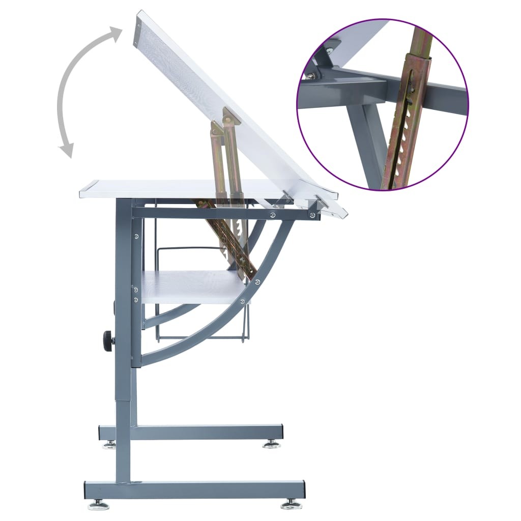 Teenagers Drafting Table White 110x60x87 cm MDF